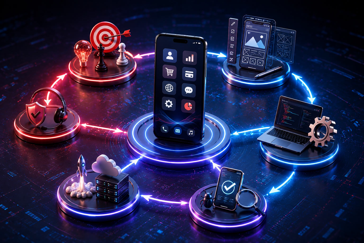 Futuristic workflow around smartphone system